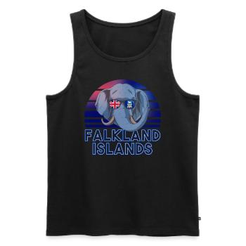 Falkland Islands - Men's Premium Organic Tank Top - black - Front - AI Model Male 178 light (178cm)