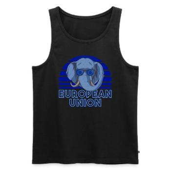 Europäische Union - Männer Premium Bio Tank Top - Schwarz - Vorne - AI Model Male 178 light (178cm)