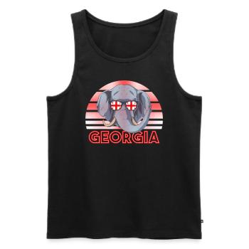 Georgien - Männer Premium Bio Tank Top - Schwarz - Vorne - AI Model Male 178 light (178cm)