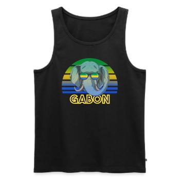 Gabon - Men's Premium Organic Tank Top - black - Front - AI Model Male 178 light (178cm)