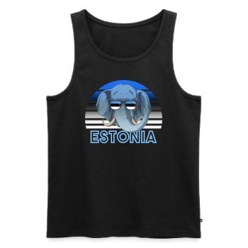 Estland - Männer Premium Bio Tank Top - Schwarz - Vorne - AI Model Male 178 light (178cm)