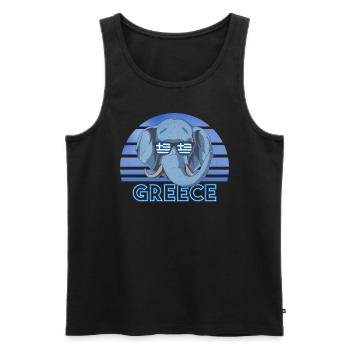 Griechenland - Männer Premium Bio Tank Top - Schwarz - Vorne - AI Model Male 178 light (178cm)