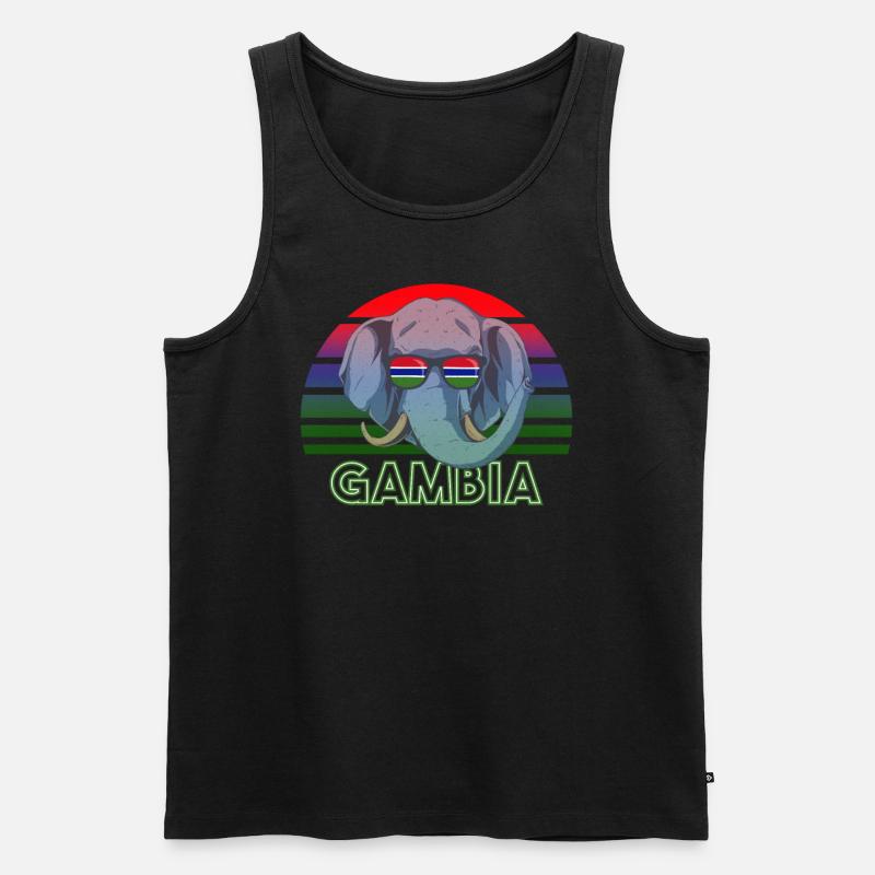 Gambia - Männer Premium Bio Tank Top - Schwarz
