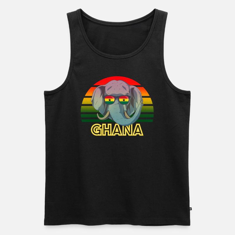 Ghana - Männer Premium Bio Tank Top - Schwarz