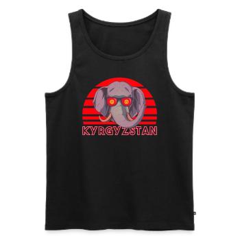 Kyrgyzstan - Men's Premium Organic Tank Top - black - Front - Michal (187cm)