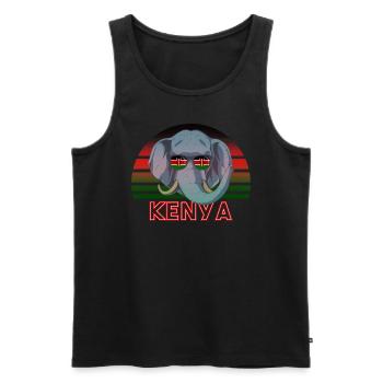 Kenia - Männer Premium Bio Tank Top - Schwarz - Vorne - AI Model Male 178 light (178cm)