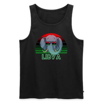 Libyen - Männer Premium Bio Tank Top - Schwarz - Vorne - AI Model Male 178 light (178cm)