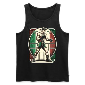 Italian Boxer - Patriotic Boxer Flag - Men's Premium Organic Tank Top - black - Front - AI Model Male 178 light (178cm)