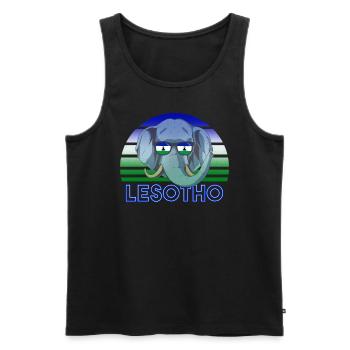 Lesotho - Männer Premium Bio Tank Top - Schwarz - Vorne - AI Model Male 178 light (178cm)