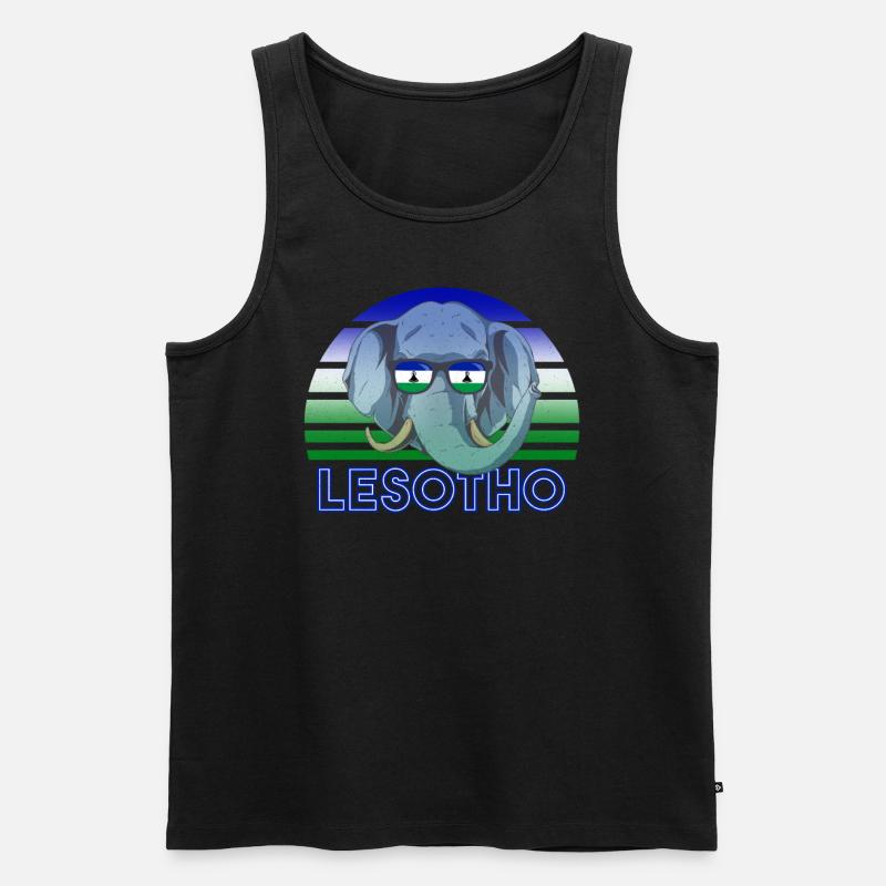 Lesotho - Männer Premium Bio Tank Top - Schwarz