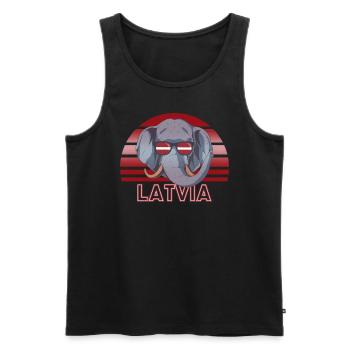 Lettland - Männer Premium Bio Tank Top - Schwarz - Vorne - AI Model Male 178 light (178cm)