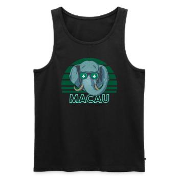 Macau - Männer Premium Bio Tank Top - Schwarz - Vorne - AI Model Male 178 light (178cm)