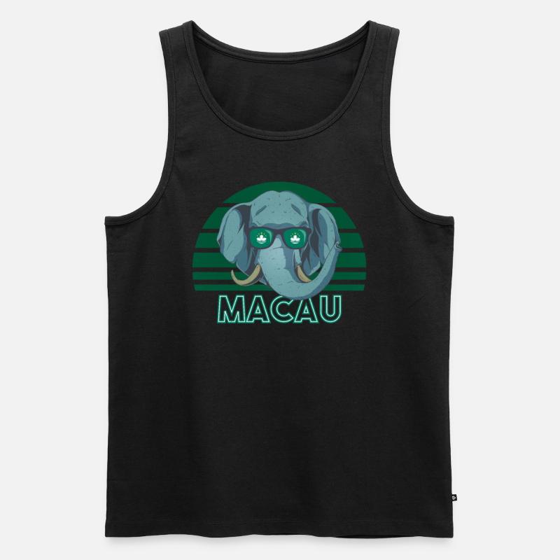 Macau - Männer Premium Bio Tank Top - Schwarz