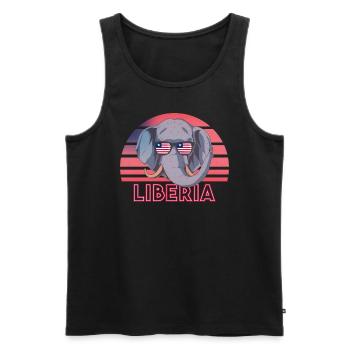 Liberia - Men's Premium Organic Tank Top - black - Front - AI Model Male 178 light (178cm)