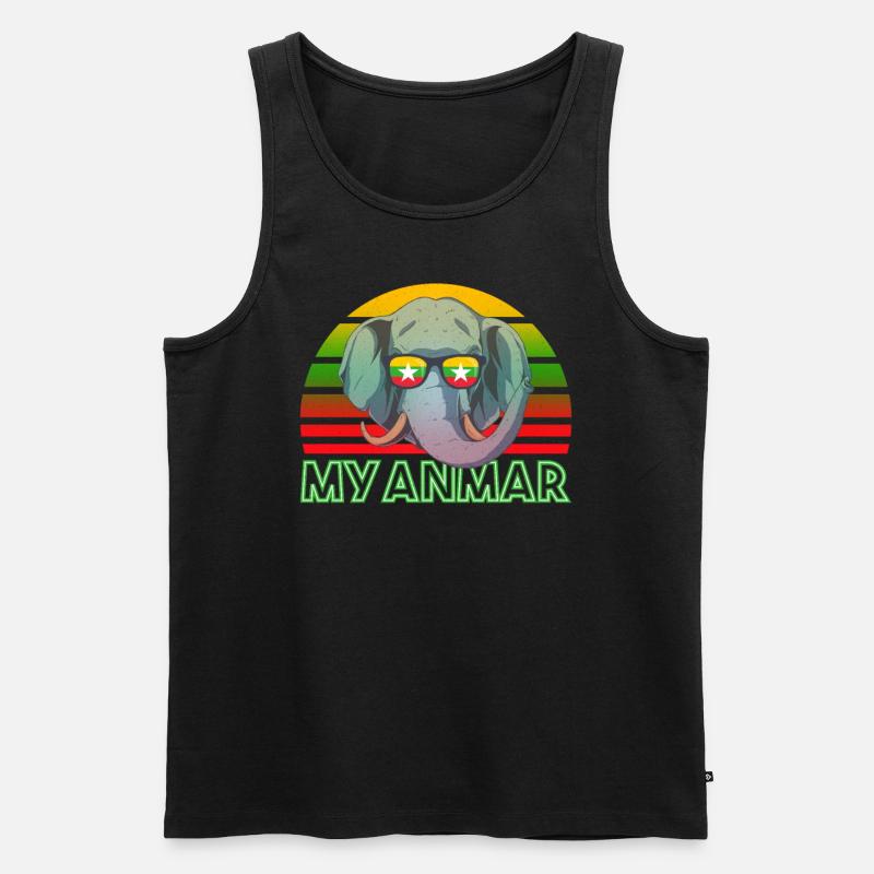 Myanmar - Männer Premium Bio Tank Top - Schwarz
