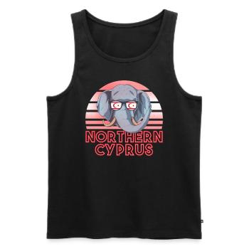Northern Cyprus - Men's Premium Organic Tank Top - black - Front - AI Model Male 178 light (178cm)