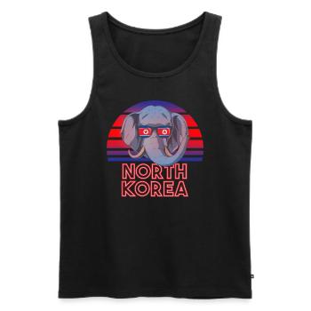North Korea - Men's Premium Organic Tank Top - black - Front - AI Model Male 178 light (178cm)