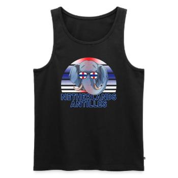 Netherlands Antilles - Men's Premium Organic Tank Top - black - Front - AI Model Male 178 light (178cm)