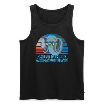 Saint Pierre and Miquelon - Men's Premium Organic Tank Top - black - Front - AI Model Male 178 light (178cm)