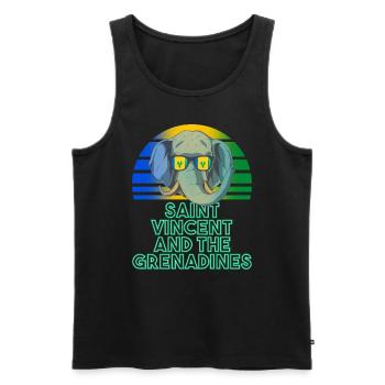 St. Vincent und die Grenadinen - Männer Premium Bio Tank Top - Schwarz - Vorne - AI Model Male 178 light (178cm)
