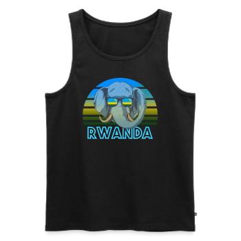 Ruanda - Männer Premium Bio Tank Top - Schwarz - Vorne - AI Model Male 178 light (178cm)