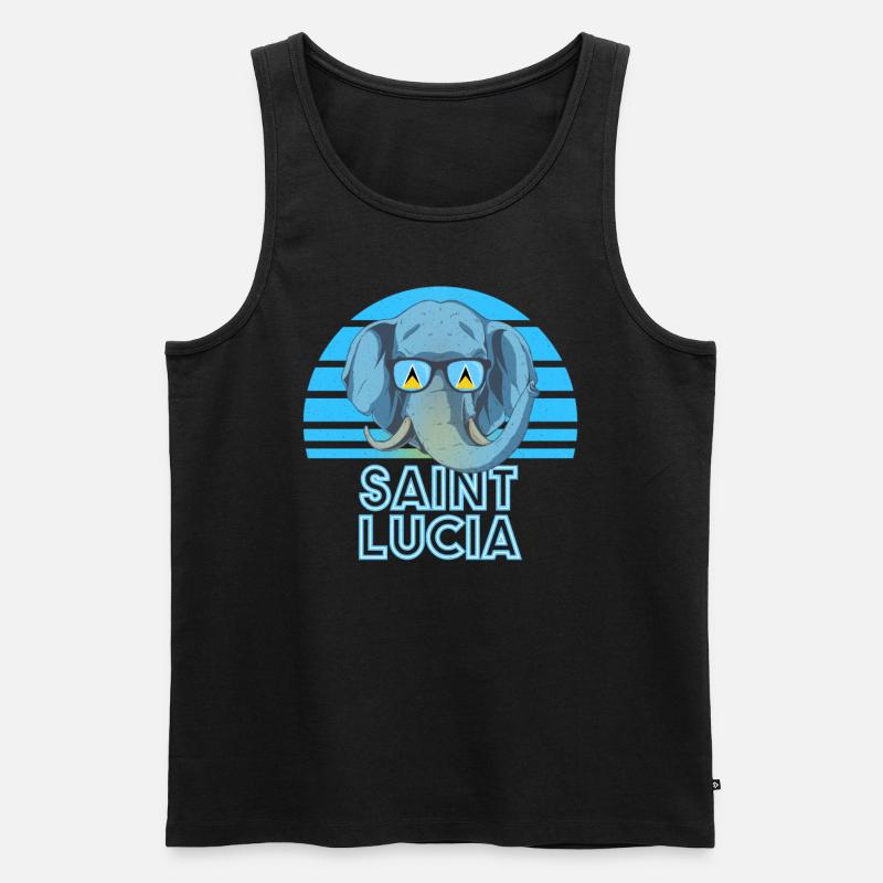 St. Lucia - Männer Premium Bio Tank Top - Schwarz