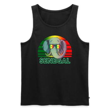 Senegal - Men's Premium Organic Tank Top - black - Front - AI Model Male 178 light (178cm)