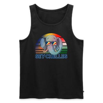 Seychelles - Men's Premium Organic Tank Top - black - Front - AI Model Male 178 light (178cm)