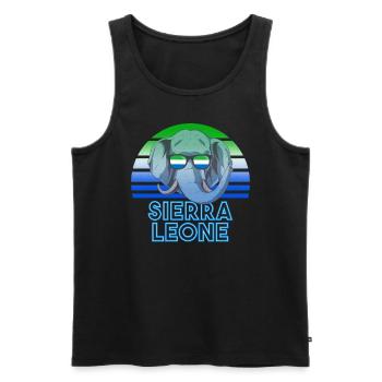 Sierra Leone - Männer Premium Bio Tank Top - Schwarz - Vorne - AI Model Male 178 light (178cm)