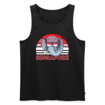 Singapore - Men's Premium Organic Tank Top - black - Front - AI Model Male 178 light (178cm)