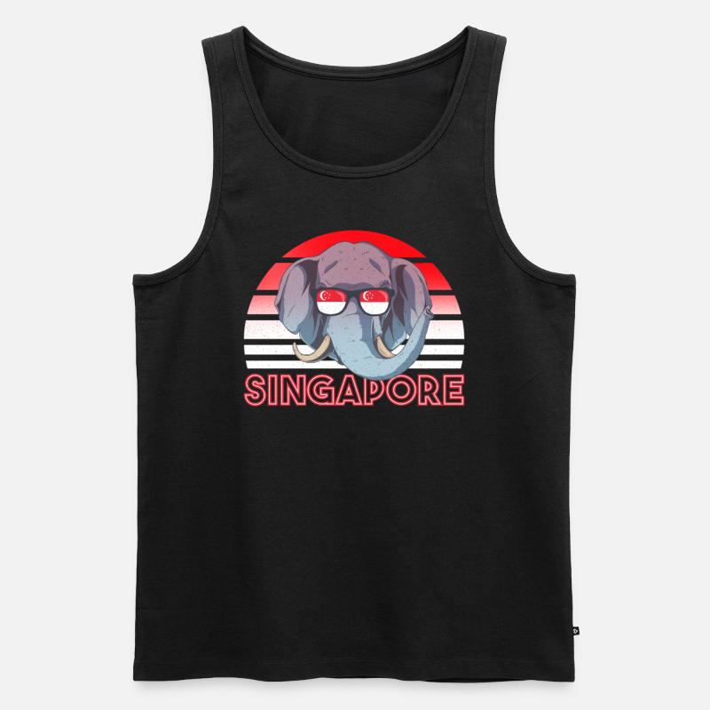 Singapur - Männer Premium Bio Tank Top - Schwarz