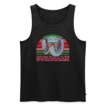 Suriname - Männer Premium Bio Tank Top - Schwarz - Vorne - AI Model Male 178 light (178cm)