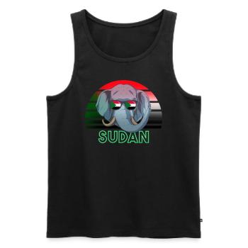 Sudan - Männer Premium Bio Tank Top - Schwarz - Vorne - AI Model Male 178 light (178cm)