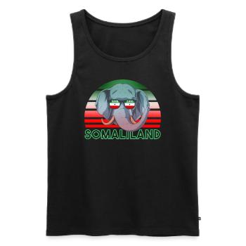 Somaliland - Men's Premium Organic Tank Top - black - Front - AI Model Male 178 light (178cm)