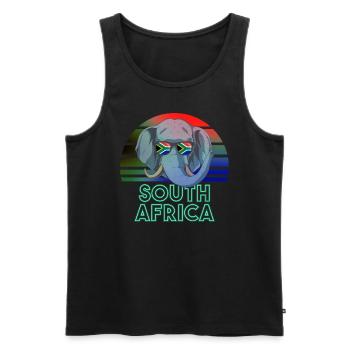 Südafrika - Männer Premium Bio Tank Top - Schwarz - Vorne - Michal (187cm)