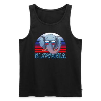 Slowenien - Männer Premium Bio Tank Top - Schwarz - Vorne - AI Model Male 178 light (178cm)