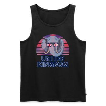 Großbritannien - Männer Premium Bio Tank Top - Schwarz - Vorne - AI Model Male 178 light (178cm)