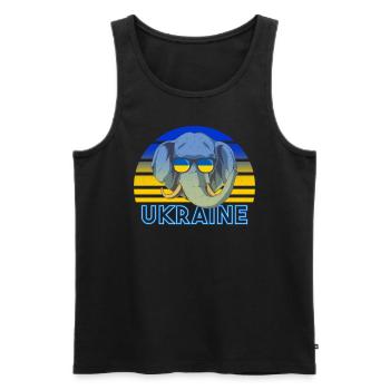 Ukraine - Männer Premium Bio Tank Top - Schwarz - Vorne - AI Model Male 178 light (178cm)