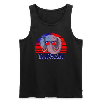 Taiwan - Men's Premium Organic Tank Top - black - Front - AI Model Male 178 light (178cm)