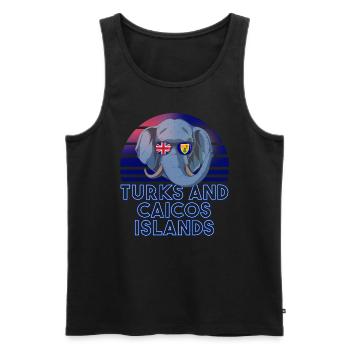 Turks und Caicosinseln - Männer Premium Bio Tank Top - Schwarz - Vorne - AI Model Male 178 light (178cm)