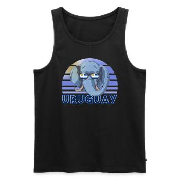 Uruguay - Men's Premium Organic Tank Top - black - Front - AI Model Male 178 light (178cm)
