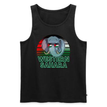Sahara occidental - Débardeur bio Premium Homme - noir - Devant - AI Model Male 178 light (178cm)