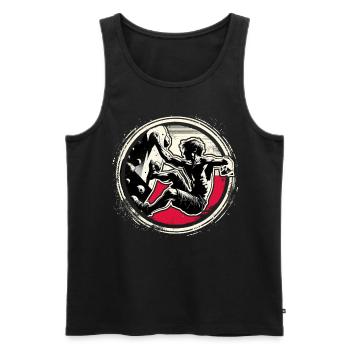 Poland Climber – Distressed Boulderer Climbing - Männer Premium Bio Tank Top - Schwarz - Vorne - Michal (187cm)