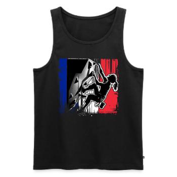 France Climber - Grimpeur de bloc femme - Débardeur bio Premium Homme - noir - Devant - Michal (187cm)