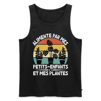 Unterstützt Von Grandchildren And Plants Design - Männer Premium Bio Tank Top - Schwarz - Vorne - Michal (187cm)