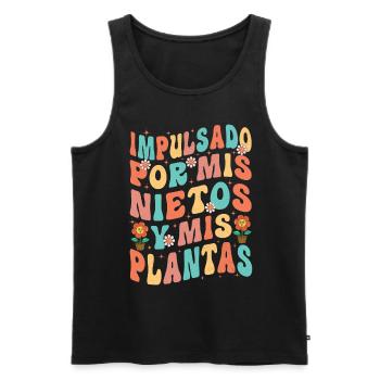 Unterstützt Von Grandchildren And Plants Design - Männer Premium Bio Tank Top - Schwarz - Vorne - Michal (187cm)