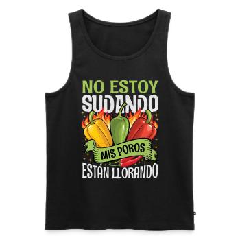 I Don't Sweat My Pores Cry - Chili Cook - Men's Premium Organic Tank Top - black - Front - Michal (187cm)