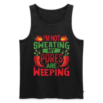 I Don't Sweat My Pores Cry - Chili Cook - Men's Premium Organic Tank Top - black - Front - Michal (187cm)