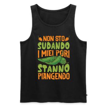 I Don't Sweat My Pores Cry - Chili Cook - Men's Premium Organic Tank Top - black - Front - AI Model Male 178 light (178cm)