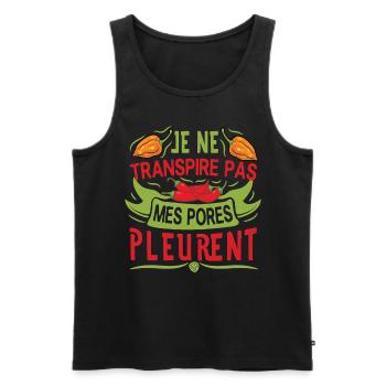 I Don't Sweat My Pores Cry - Chili Cook - Men's Premium Organic Tank Top - black - Front - Michal (187cm)